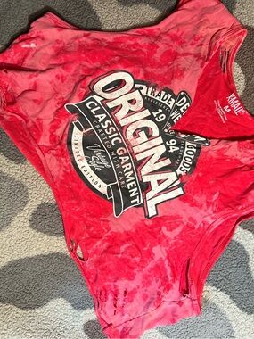 Graphic 'ORIGINAL' Red Distressed Tank